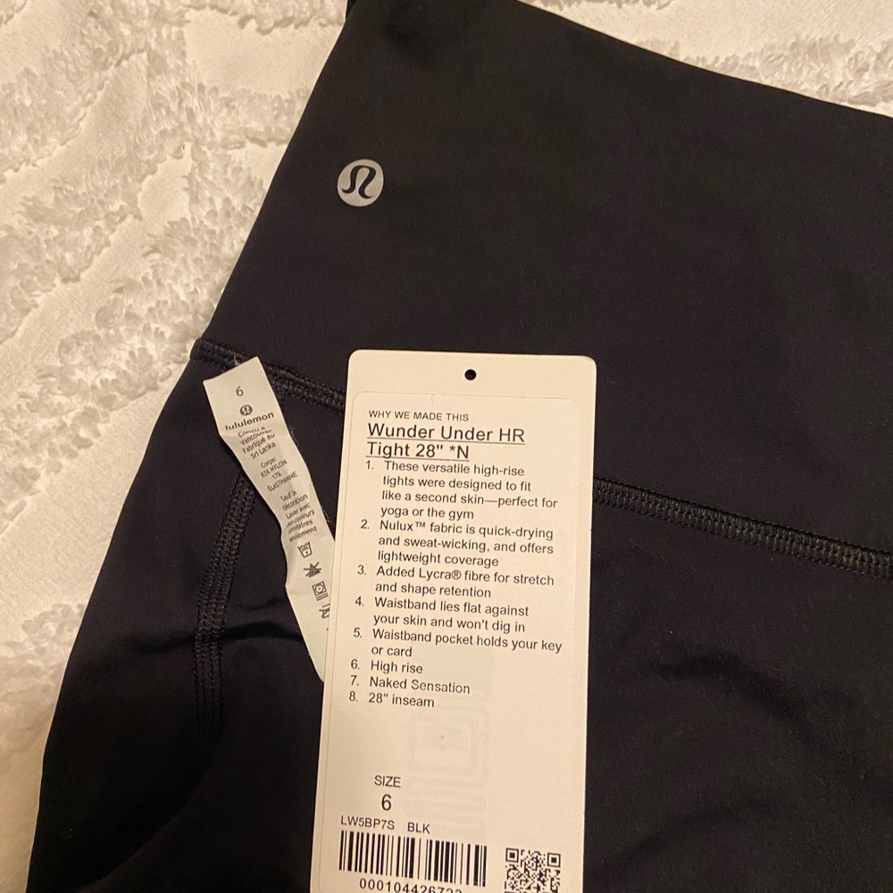 Lululemon wunder under high rise 28” NULUX size 6